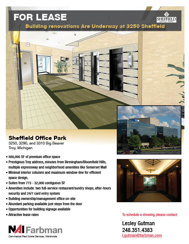 sheffeild office park leasing office space for lease flyer